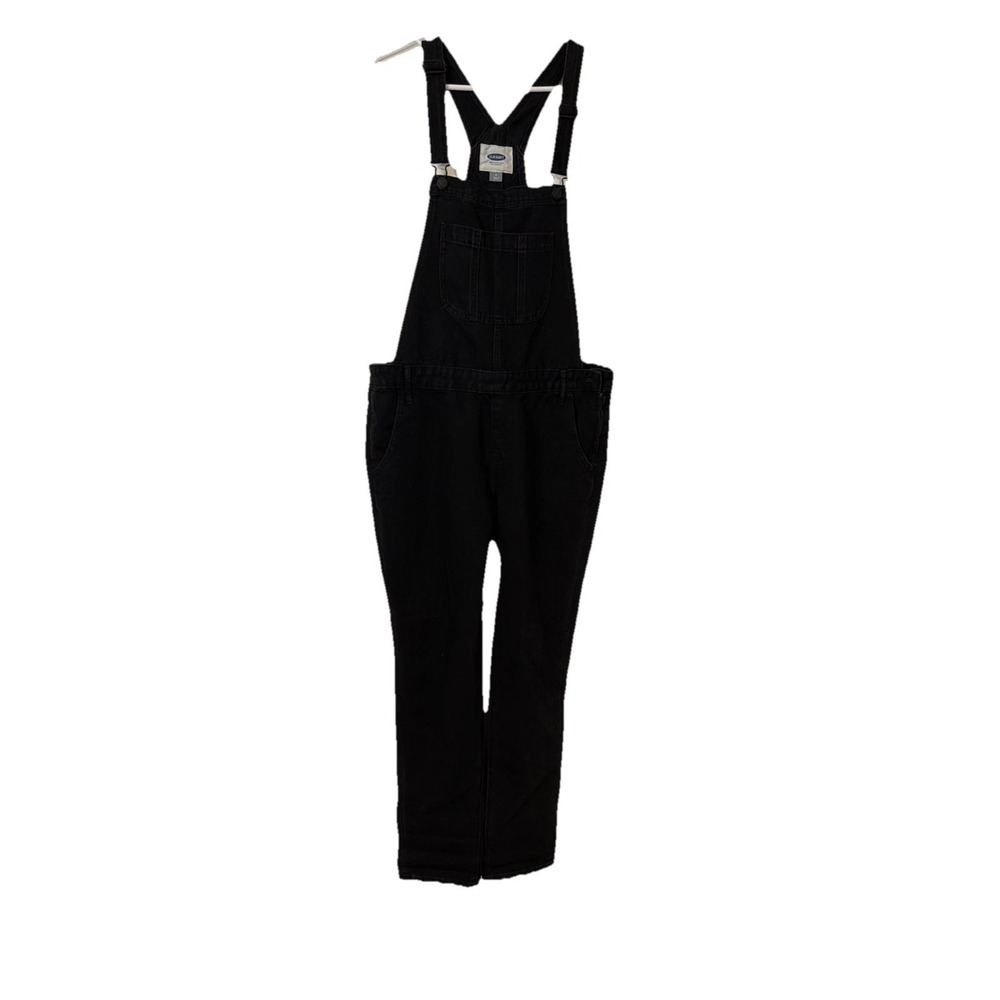 Oldโ Navy Womens Size M Black Denim Overalls Bibs Jumpsuit Y2K